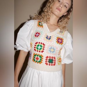 NWT Sea New York Gabriela Crochet Vest Size L